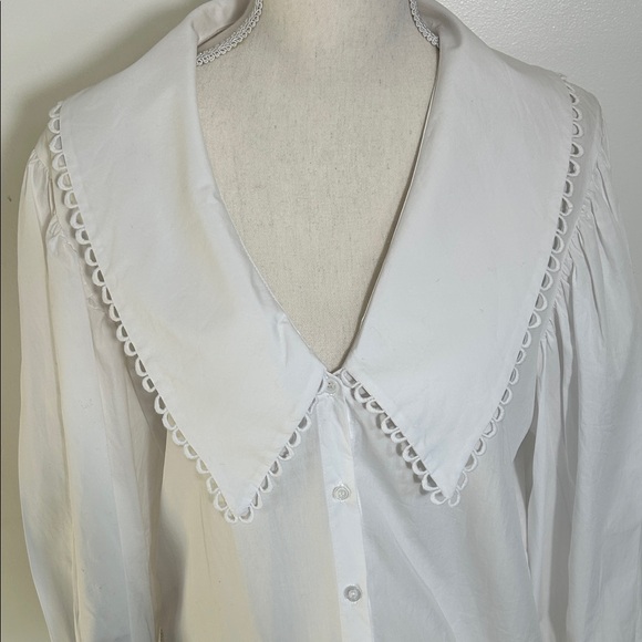 Zara Cotton Elegant White Women's Top - Picture 2 of 5